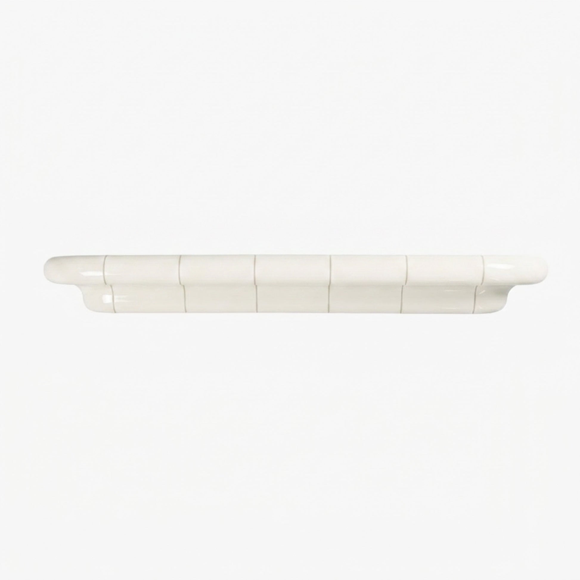Orbi floating shelf XXL in glossy Off-White finish, extra-long handcrafted wall shelf.