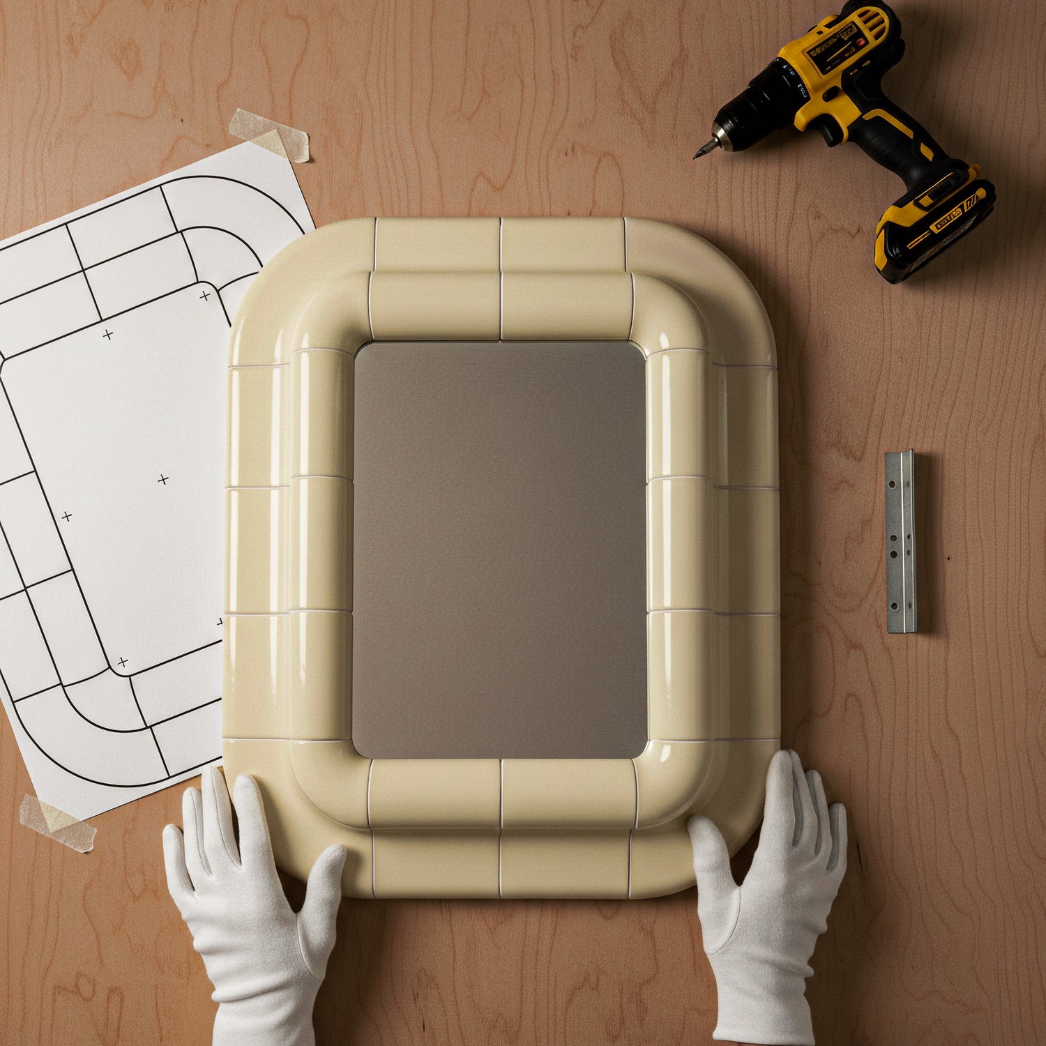 Mounting system of a mirror